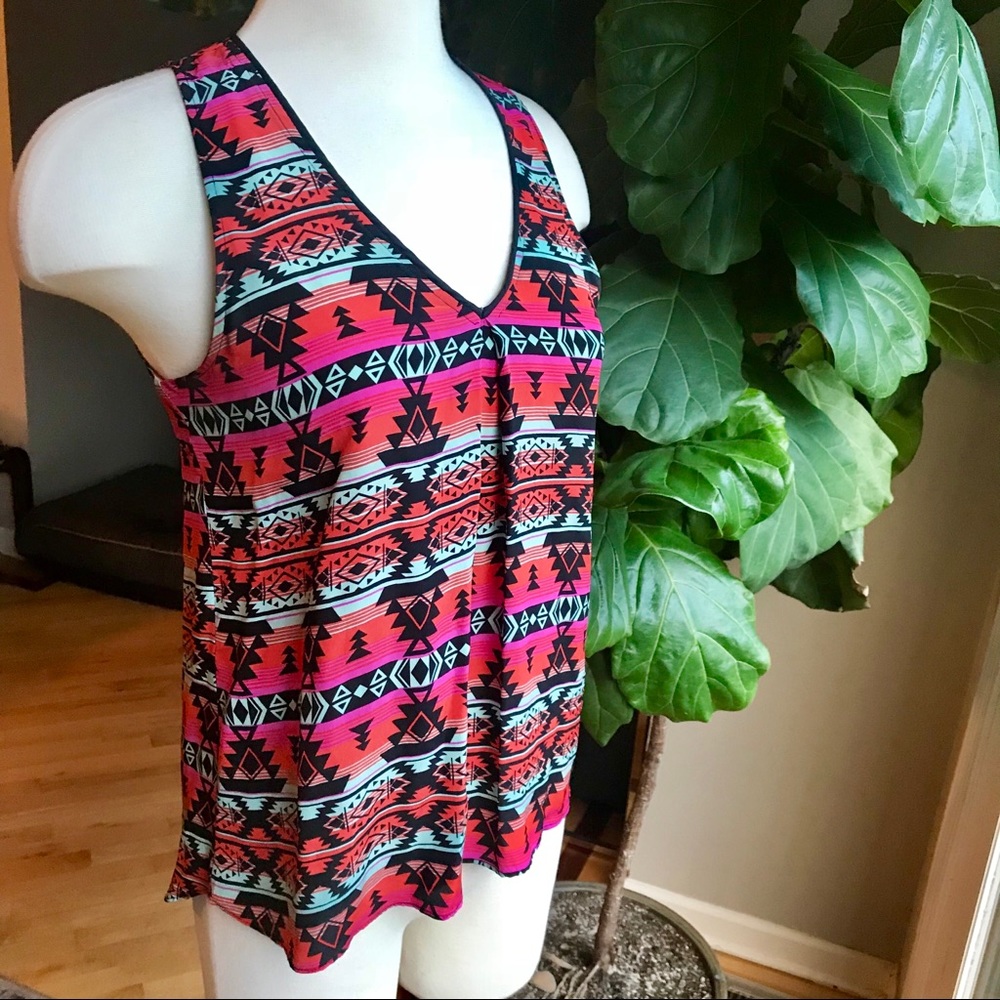 Navajo print silk top by Greylin in size Small